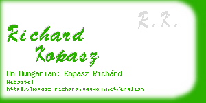 richard kopasz business card