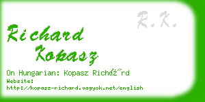 richard kopasz business card